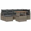 vidaXL Garden Sofa Set with Storage 7 pcs Grey Poly rattan