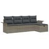 vidaXL Garden Sofa Set 5 pcs Grey Poly Rattan