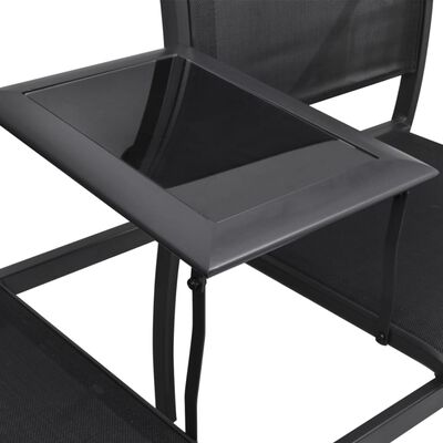 vidaXL 2 Seater Garden Bench 131 cm Steel and Textilene Black