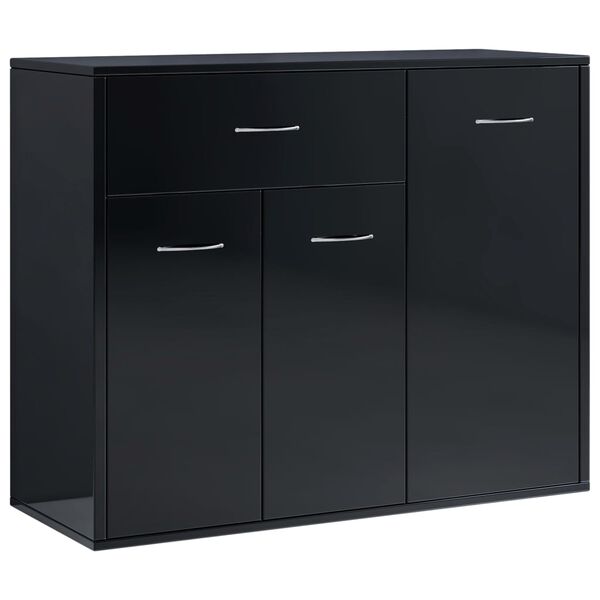 vidaXL Sideboard High Gloss Black 88x30x70 cm Engineered Wood