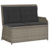 vidaXL 3 Piece Garden Lounge Set with Cushions Grey Poly Rattan
