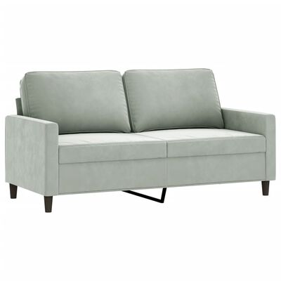 vidaXL 2 Piece Sofa Set with Cushions Light Grey Velvet