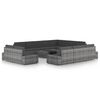vidaXL 12 Piece Garden Lounge Set with Cushions Grey Poly Rattan