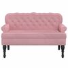 vidaXL Bench with Backrest Pink 119.5x64.5x75 cm Velvet