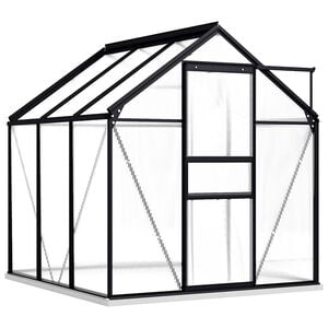 vidaXL Greenhouse | Anthracite and Transparent | Aluminium and Polycarbonate