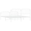 vidaXL Metal Bed Frame without Mattress with Footboard White 180x200cm
