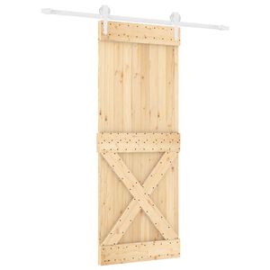 vidaXL Sliding Door 80 x 210 cm Solid Pine Wood (Untreated)