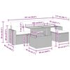 vidaXL 6 Piece Garden Sofa Set with Cushions Grey Poly Rattan Acacia