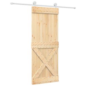 vidaXL Sliding Door 80 x 210 cm Solid Pine Wood (Untreated)