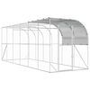 vidaXL Against Wall Chicken Coop Silver 600 x 200 x 215 cm