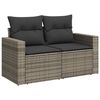 vidaXL 6 Piece Garden Sofa Set with Cushions Grey Poly Rattan Acacia