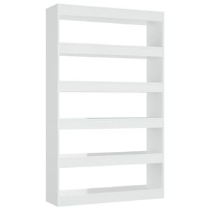 vidaXL Book Cabinet | High gloss white | Engineered wood | Medium | Sleek