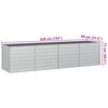 vidaXL Garden Raised Bed 320x80x77 cm Galvanized Steel Silver