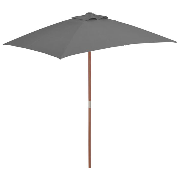 vidaXL Garden Parasol with Wooden Pole 150x200 cm Anthracite