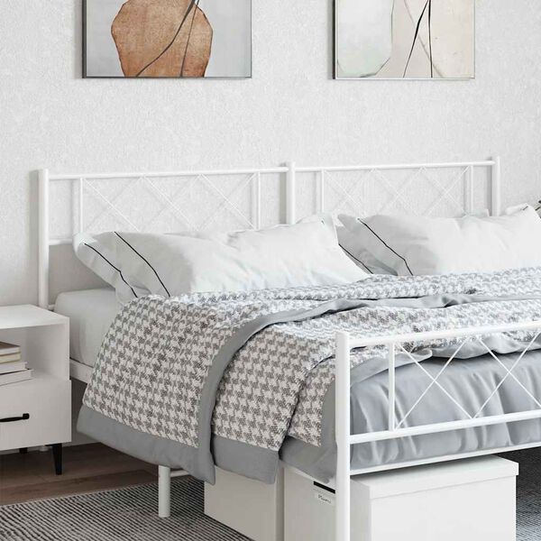 vidaXL Metal Replace Headboard White 180 cm