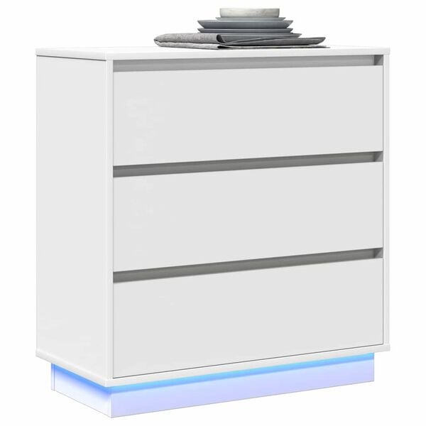 vidaXL Bedside Cabinet White 71 x 34.5 x 75 cm Engineered wood