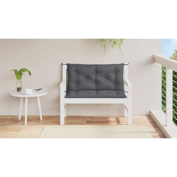 vidaXL Garden Bench Cushion Anthracite 100x(50+50)x7cm Oxford Fabric