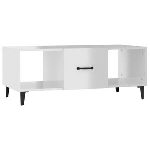 vidaXL Coffee Table High Gloss White 102x50x40 cm Engineered Wood