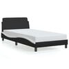 vidaXL Bed Frame "Dover" Black and White 107x203 cm King Single Faux Leather