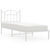 vidaXL Metal Bed Frame without Mattress with Headboard White 90x190cm