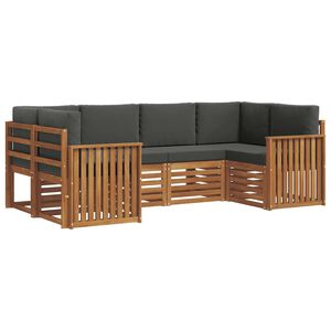 vidaXL Outdoor Sofa Set 6 pcs Natural and Anthracite
