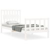 vidaXL Bed Frame without Mattress White Single Solid Wood Pine