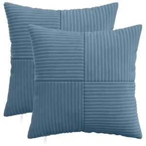 vidaXL Cushion Cover 2 pcs ALMELO Blue 40 x 40 cm Corduroy