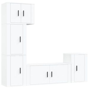 vidaXL 5 Piece TV Cabinet Set White Engineered Wood