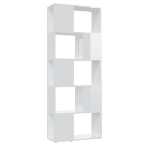 vidaXL Book Cabinet | High gloss white | Engineered wood | 155 cm height