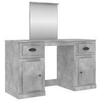 vidaXL Dressing Table with Mirror Concrete Grey 130x50x132.5 cm