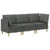 vidaXL Modular Sofa Set with Storage 3 pcs Dark Grey Fabric