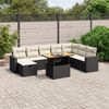 vidaXL 9 Piece Garden Sofa Set with Cushions Black Poly Rattan
