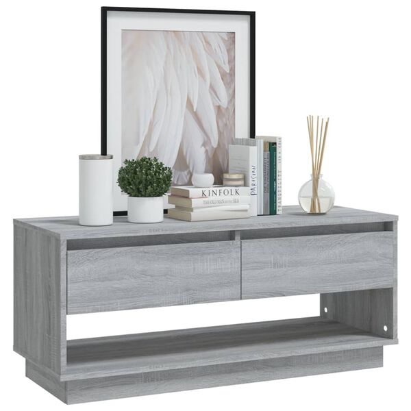 vidaXL TV Cabinet Grey Sonoma 102x41x44 cm Engineered Wood