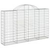 vidaXL Arched Gabion Baskets 6 pcs 200x30x120/140 cm Galvanised Iron
