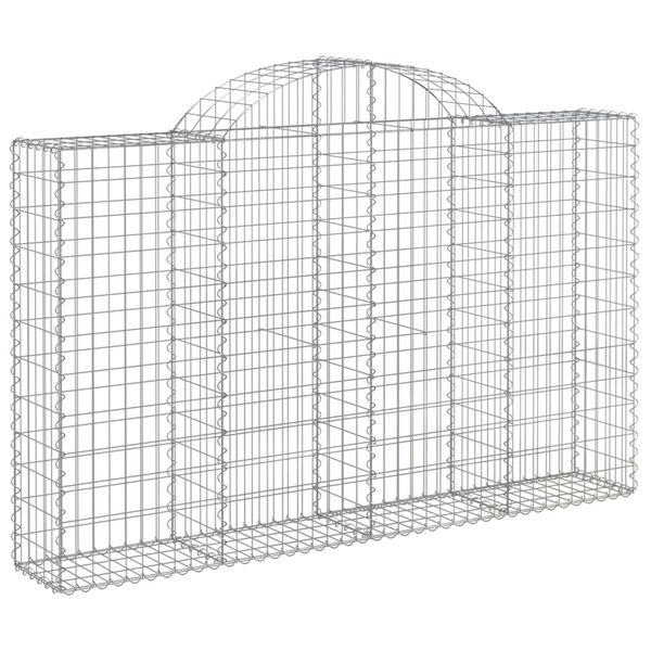 vidaXL Arched Gabion Baskets 6 pcs 200x30x120/140 cm Galvanised Iron