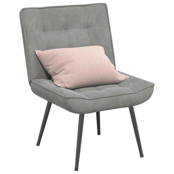 vidaXL Relaxing Chair Light Grey 64x74x84 cm Velvet