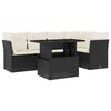 vidaXL 6 Piece Garden Sofa Set with Cushions Black Poly Rattan