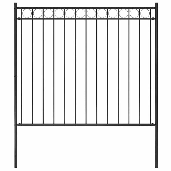 vidaXL Garden Fence Steel 1.7x1.5 m Black