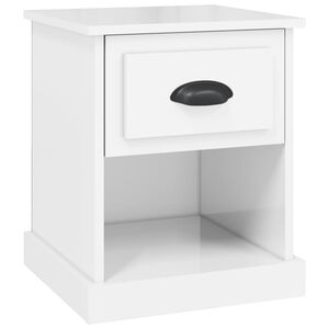 vidaXL Bedside Cabinet High Gloss White 39x39x47.5 cm Engineered Wood