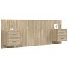 vidaXL Bed Headboard with Cabinets Sonoma Oak Engineered Wood