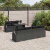 vidaXL Garden Sofa Set with Cushion Manual 8 pcs Black Poly Rattan