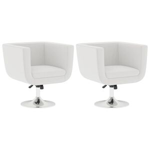 vidaXL Bar Chairs 2 pcs White Faux Leather