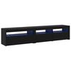 vidaXL TV Cabinet 2 pcs Black Oak 195 x 35 x 40 cm Engineered Wood