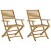 vidaXL Garden Chair | Set of 2 | Light Wood | Solid Acacia wood