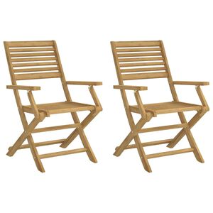 vidaXL Garden Chair | Set of 2 | Light Wood | Solid Acacia wood