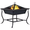 vidaXL Fire Pit Black 42x42x45 cm Steel