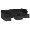 vidaXL Sofa Set 8 pcs Black Poly Rattan