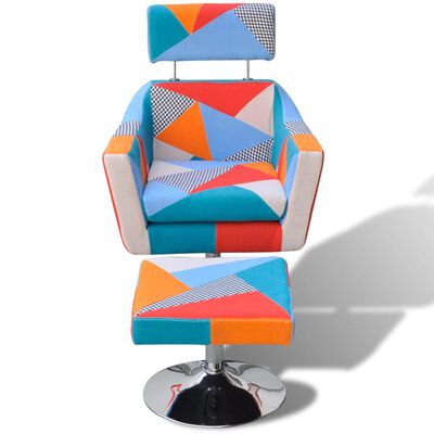 vidaXL TV Armchair with Patchwork Design Fabric