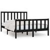 vidaXL Bed Frame without Mattress Black 135x190 cm Solid Wood