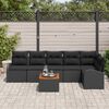 vidaXL Garden Sofa Set 7 pcs Black